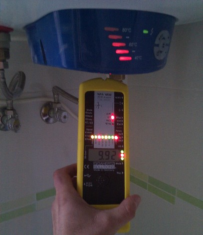 Mesura de electrosmog de un termo